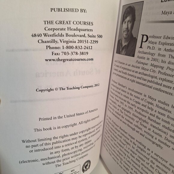 Guidebook Lost Worlds Of South America The Great Courses 2012 BOOK ONLY - Picture 7 of 7